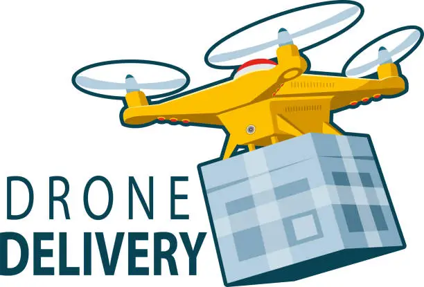 Vector illustration of Drone delivery