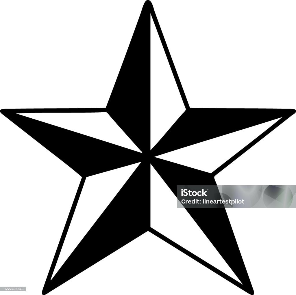 Black Line Tattoo Of A Star Stock Illustration - Download Image ...