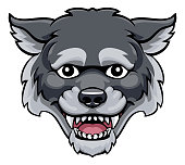 istock Wolf Mascot Cute Happy Cartoon Character 1222457862