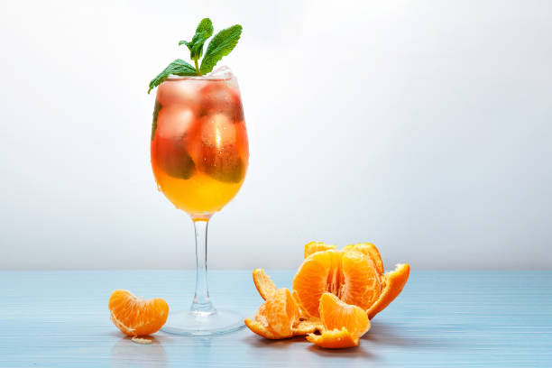 istock Fresh tangerine juice with ice. 1222458812