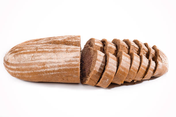 Sliced bread isolated on a white background. Eating Concept