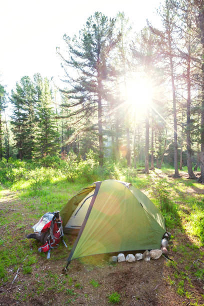 istock Tent near mountain lake 1222465545