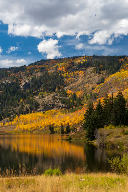 istock Fall Colors by a Mountain Pond in the Colorado Rocky Mountains 1222465613