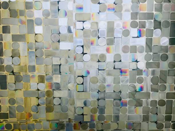 istock Round and rectangle textures of a glass protector papers 1222469351