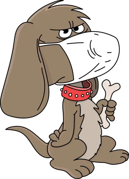 Vector illustration of Cartoon dog wearing a protective mask against corona virus vector illustration