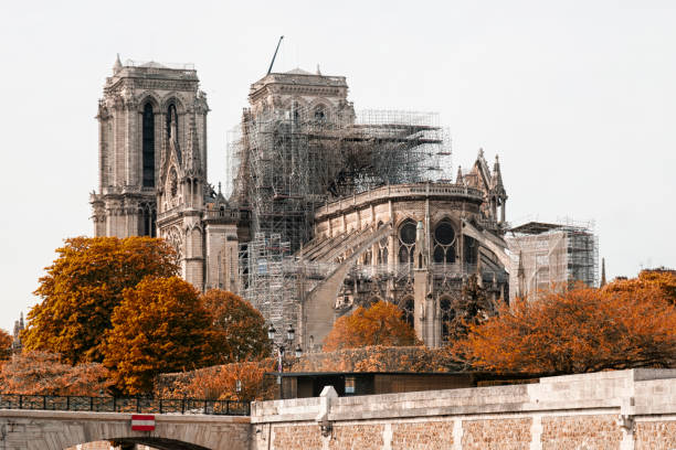 istock Notre Dame Cathedral in Paris, after the fire. 1222471302