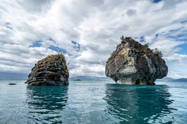 Catedral de marmol (Marble Cathedral) in General Carrera Lake near to Puerto Rio Tranquilo in the Chilean Patagonia, southern Chile