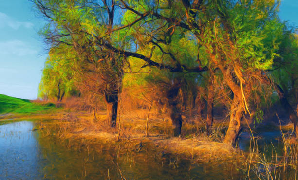 istock Oil landscape painting 1222474234