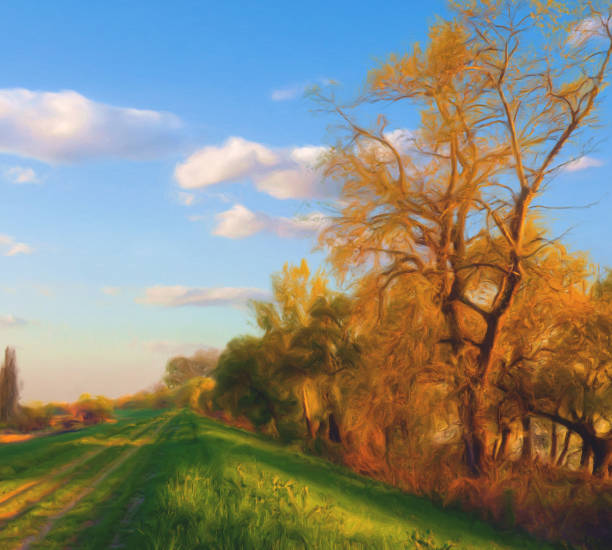 istock Oil landscape painting 1222474431