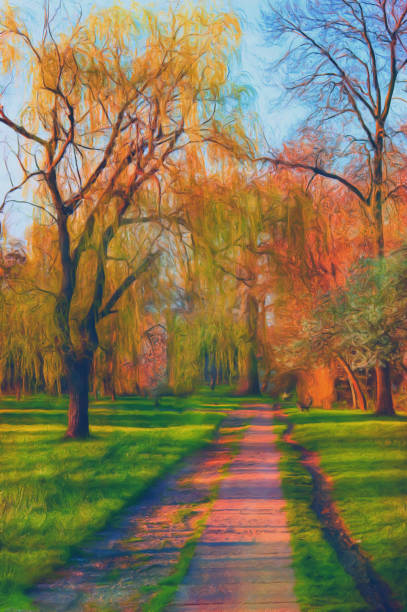 istock Oil landscape painting 1222474967
