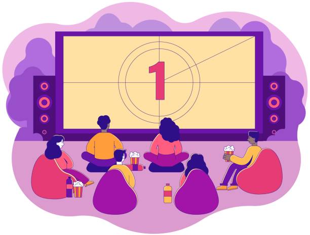 130+ Drawing Of People Watching Tv Illustrations - iStock