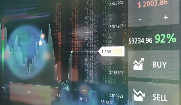 istock Stock exchange market graph on LED screen for business concept. 1222475952