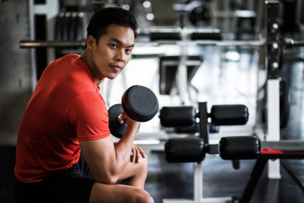 istock Sport man workout in gym during covid-19 1222476655