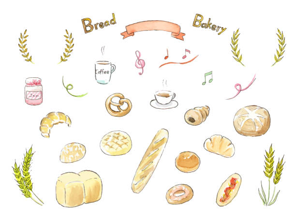 Bread illustration set. Bread illustration set. gorenjska stock illustrations
