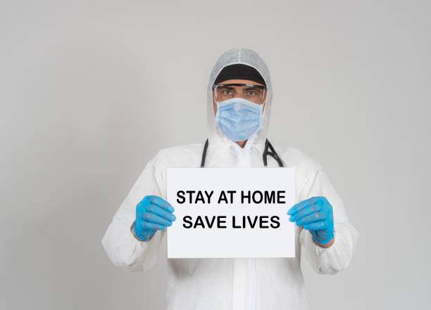 istock Stay at home Save lives 1222480434