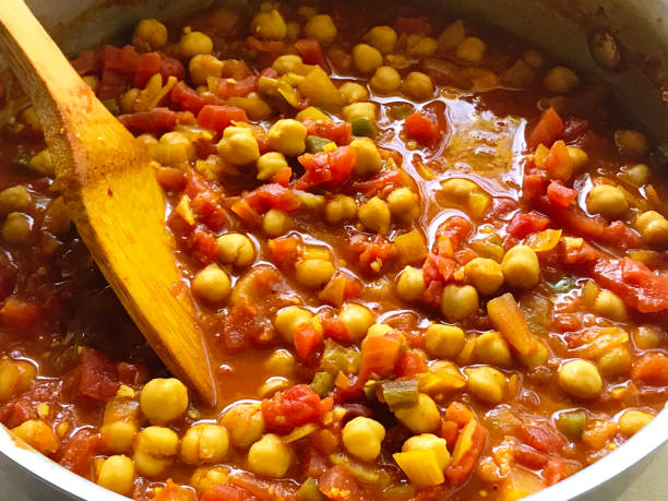 Chana Masala, a Popular East Indian Vegetarian Garbanzo Bean Dish
