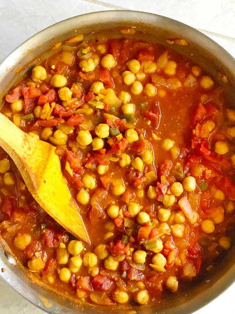 Chana Masala, a Popular East Indian Vegetarian Garbanzo Bean Dish