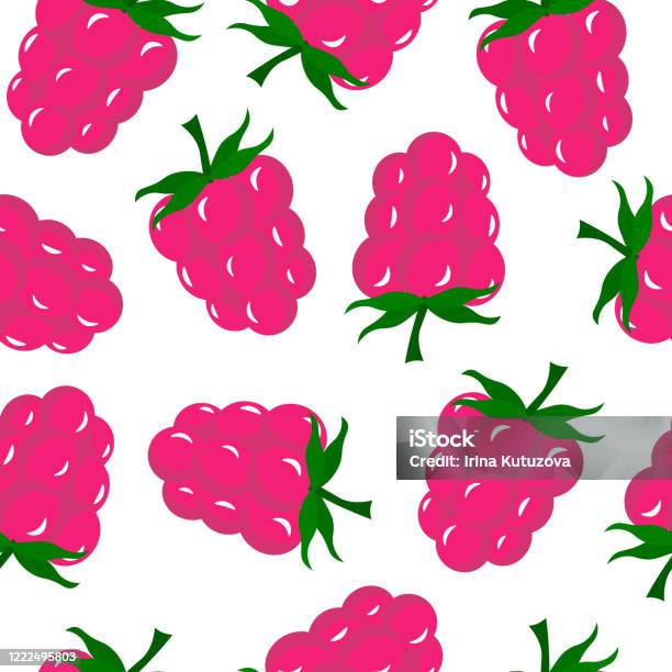 Pink Raspberry Background Pattern Of Pink Raspberry On White Background Vector Design Ummer ...