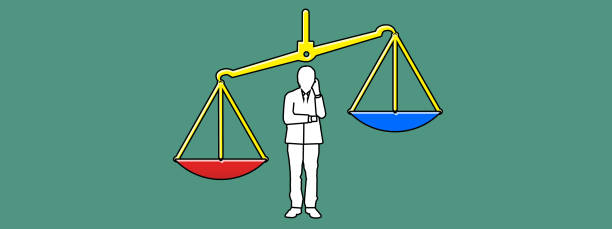 istock Illustration of a person keeping balance 1222495804