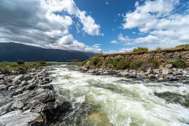 River located near to Puerto Rio Tranquilo in the chilean Patagonia, southern Chile