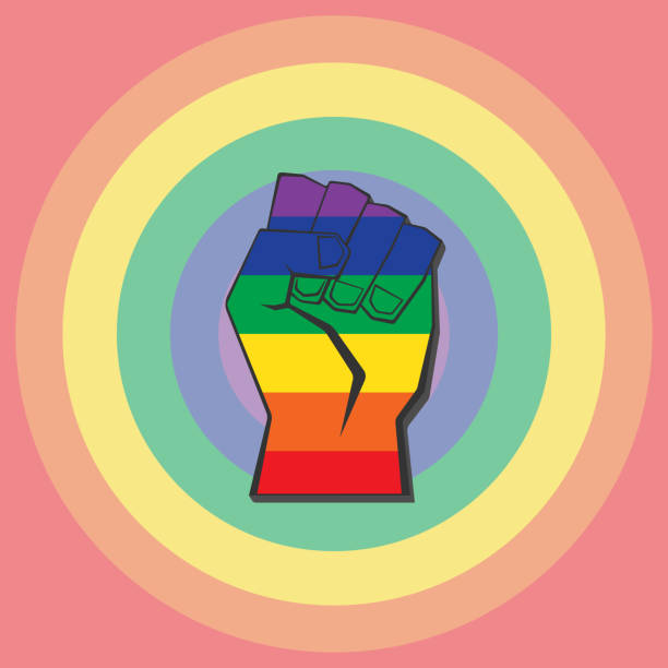 istock Punch and rainbow stripes represent to pride flag. LGTBQ community, gay, lesbian, bisexual, transgender. 1222501283