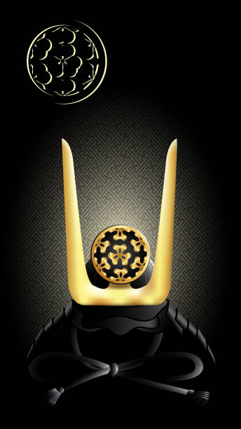 istock Vertical wallpaper of Japanese military commander helmet 01 1222504541