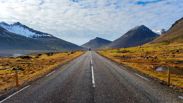 istock Car driving on beautiful road in Iceland. 1222505931