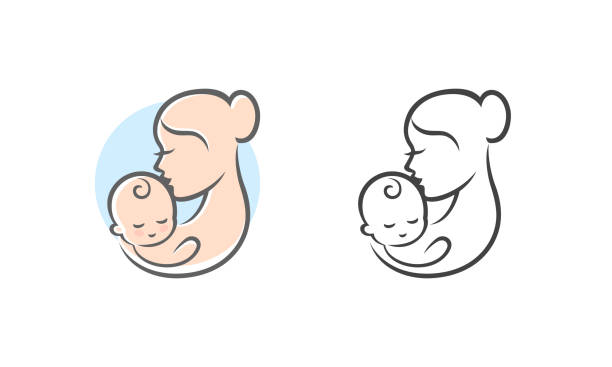 muttertags-logo - mother baby child symbol stock-grafiken, -clipart, -cartoons und -symbole