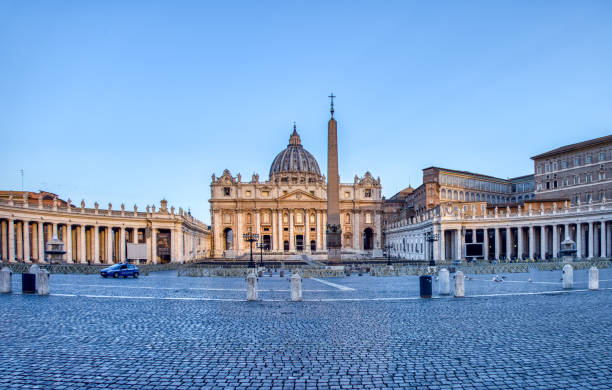 St. Peter's Square in Vatican City - Rome, Italy stock photo