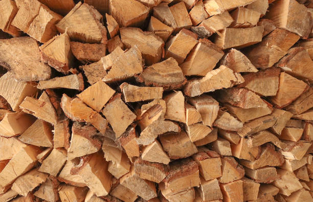 istock Chopped and sawn firewood. 1222511086