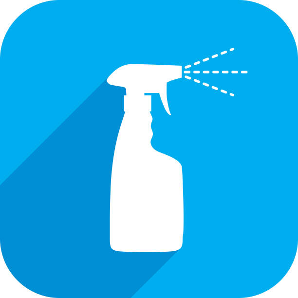 ilustrações, clipart, desenhos animados e ícones de ícone da garrafa de spray azul - bottle symbol cleaning computer icon