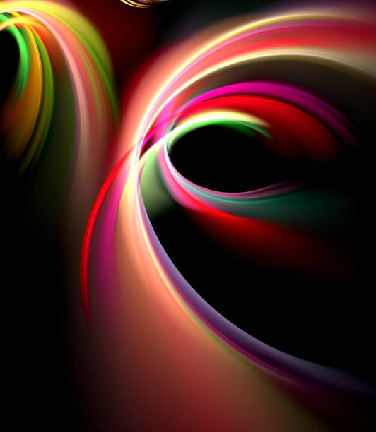istock abstract, fractal, computer image of a bright rainbow on a dark background for space 1222512744