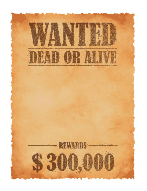 illustrazioni stock, clip art, cartoni animati e icone di tendenza di grunged voleva illustrazione vettoriale modello di carta / american old west. - wanted poster desire wild west sign