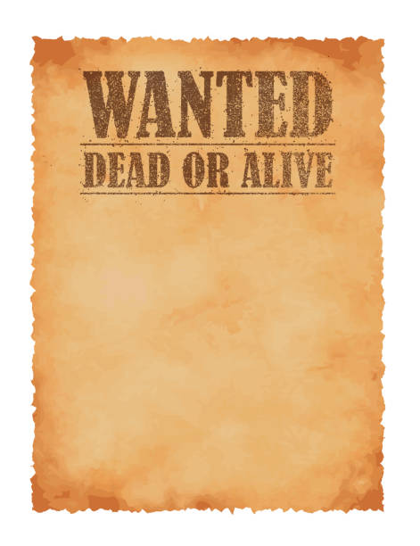 ilustrações de stock, clip art, desenhos animados e ícones de grunged wanted paper template vector illustration / american old west. - wanted poster