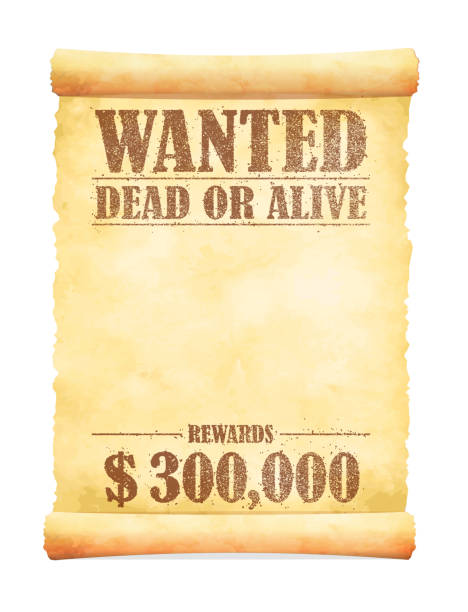 illustrazioni stock, clip art, cartoni animati e icone di tendenza di grunged voleva illustrazione vettoriale modello di carta / american old west. - wanted poster desire wild west sign