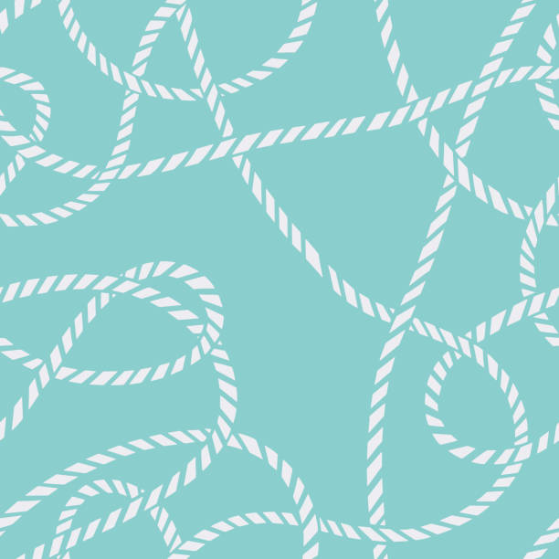 illustrations, cliparts, dessins animés et icônes de motif sans couture fait de corde incurvée torsadée. - tangled rope tied knot backgrounds