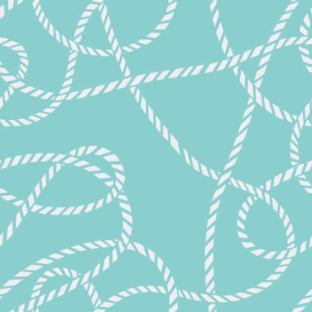 ilustrações de stock, clip art, desenhos animados e ícones de seamless pattern made of twisted curved rope. - tangled rope tied knot backgrounds