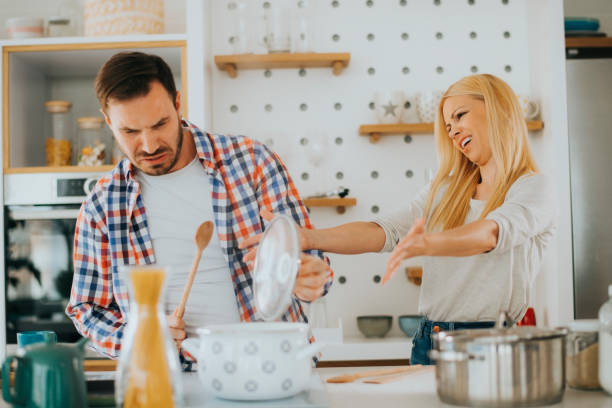 istock Couple kitchen affection stock photo 1222522498