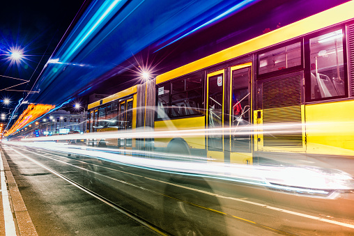 City night scenes at Beograd street,Serbia.