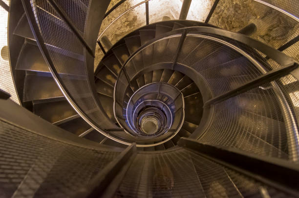 istock Spiral staircase in an old tower. 1222525348