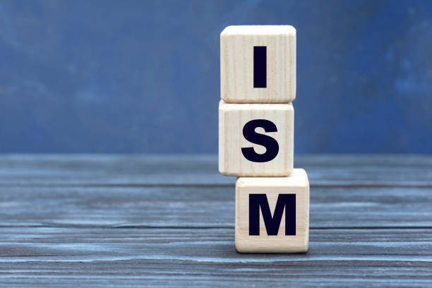 istock concept word ISM on cubes on a beautiful gray blue background 1222526386