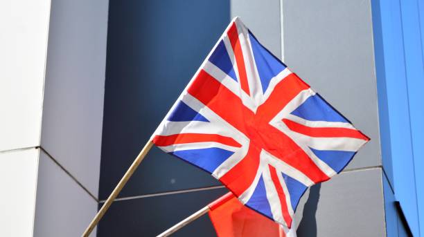 istock The British flag waving in the wind 1222526403