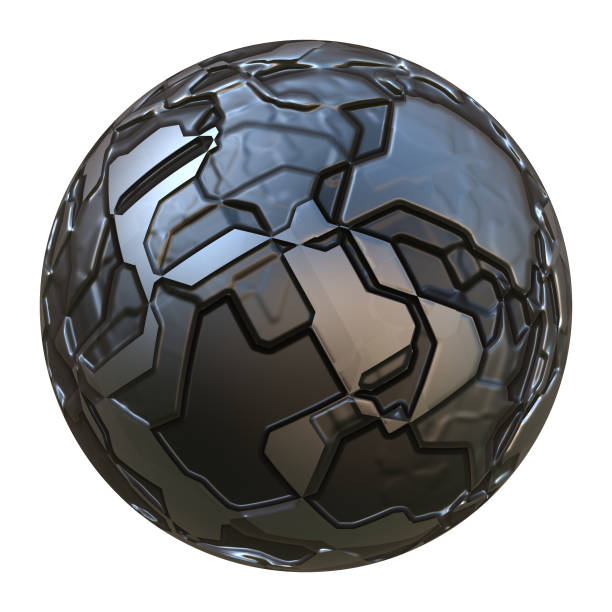 Black metal 3d Sphere stock photo