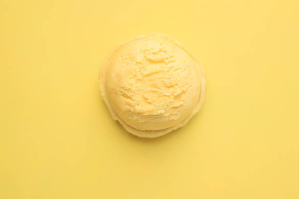 istock Ice-cream scoop on bright sunny background 1222530551