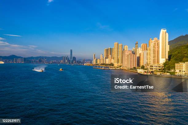Private Housing Of Hong Kong From Drone View Stock Photo - Download Image Now - Town, Hong Kong, Angle