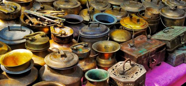 istock Antique Cookware and Antique Boxes 1222534758