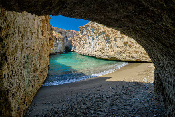 istock Papafragas beach in Milos island, Greece 1222535781