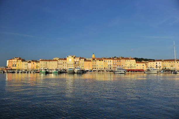 istock Sant-Tropes - view form the sea from sail boat board 1222537818