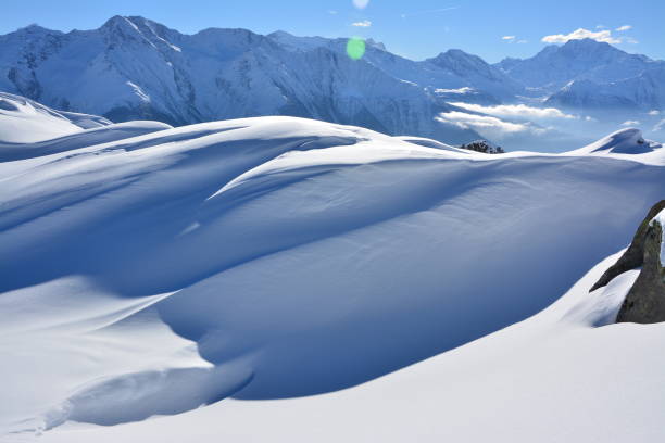 istock Snowy surface in the swiss mountains 1222538205