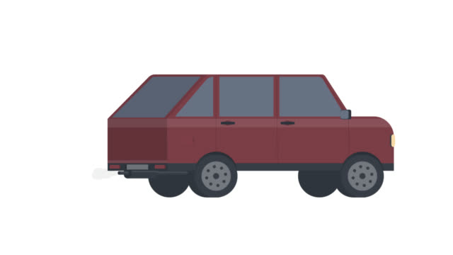 Passenger car. Vehicle animation. Cartoon